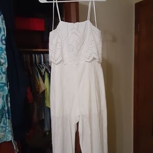 White Eyelet Jumpsuit